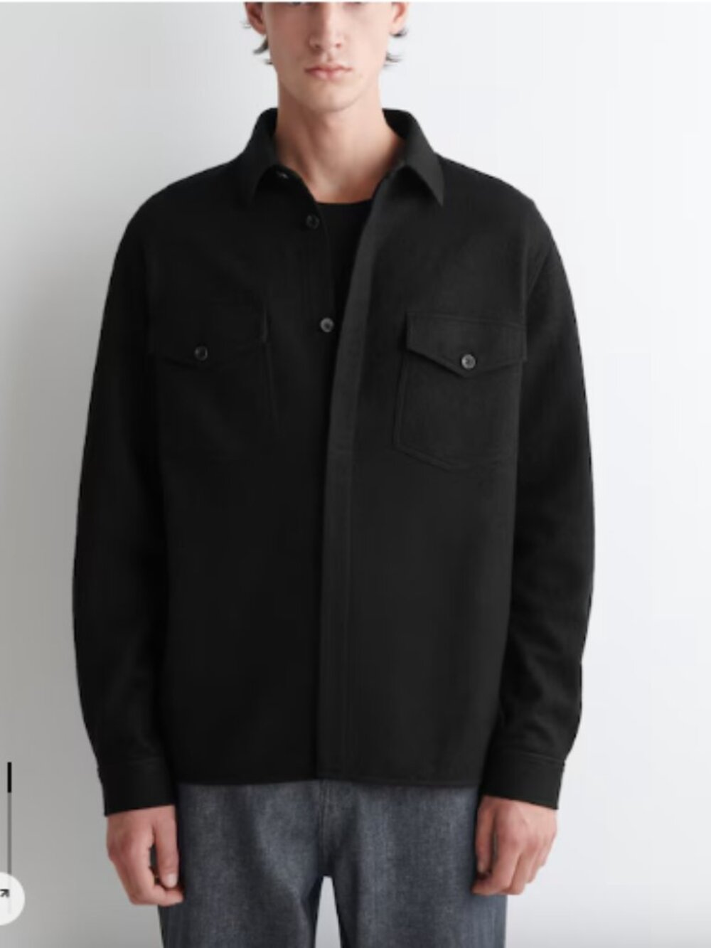 COS Relaxed Boiled Wool Overshirt M